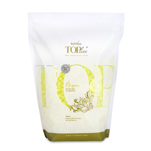 Wosk twardy w dropsach do depilacji bezpaskowej ItalWax Top Line Argan 750g.jpg
