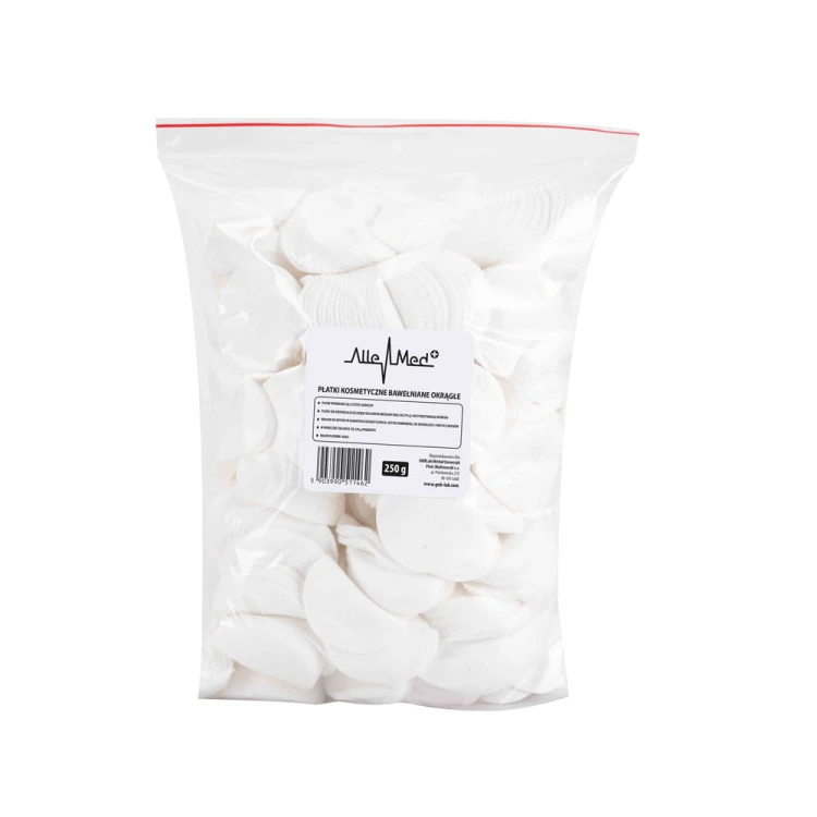 Płatki kosmetyczne waciki higieniczne okrągłe AlleMed 250 g (1).jpg