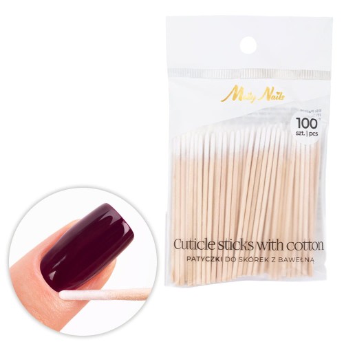 Patyczki kosmetyczne Molly Nails drewniane z bawełnianą końcówką 7 cm 100szt (1).jpg