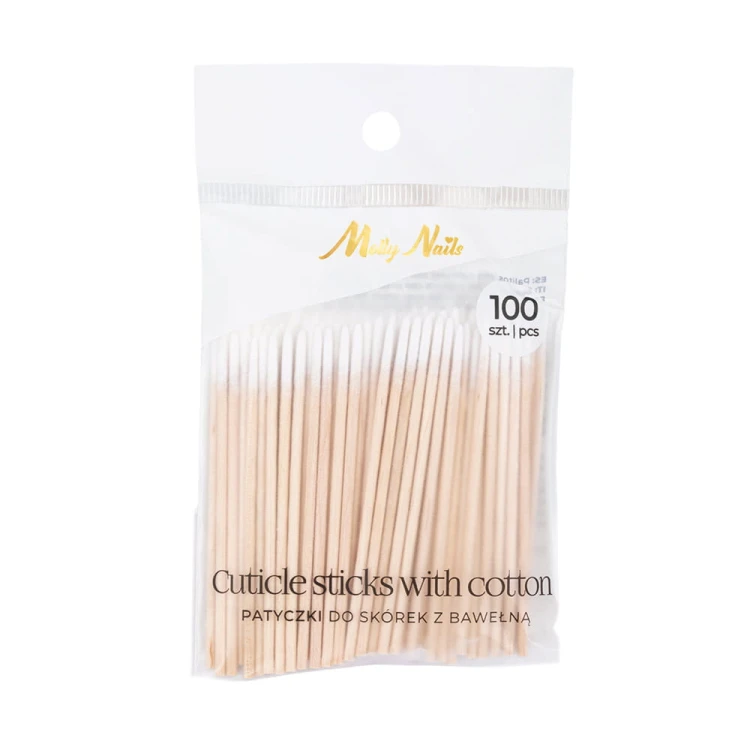 Patyczki kosmetyczne Molly Nails drewniane z bawełnianą końcówką 7 cm 100szt (5).jpg