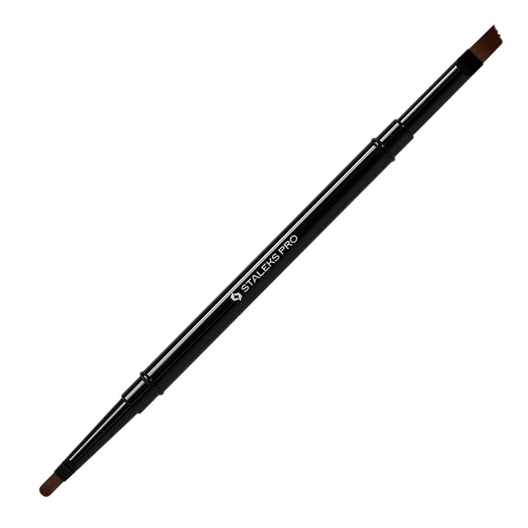 Pędzelek dwustronny do żelu 7mm owalny i 9mm skośny Staleks PRO Expert czarny (1).jpg
