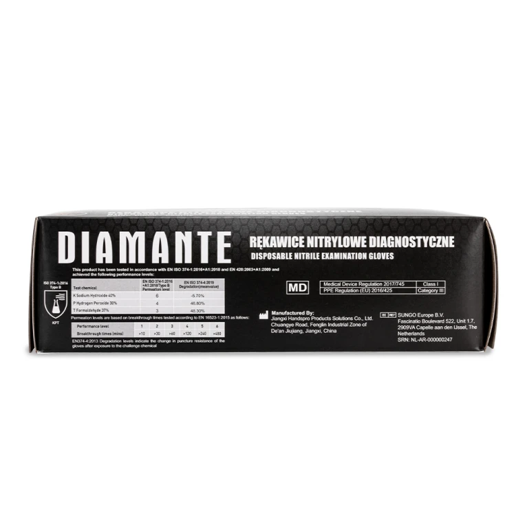Rękawiczki jednorazowe nitrylowe diagnostyczne i ochronne Diamante rozmiar M czarne 100 szt 4.jpg