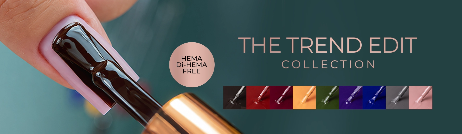 baner dla kolekcji lakierów hybrydowych na jesień "the trend edit"