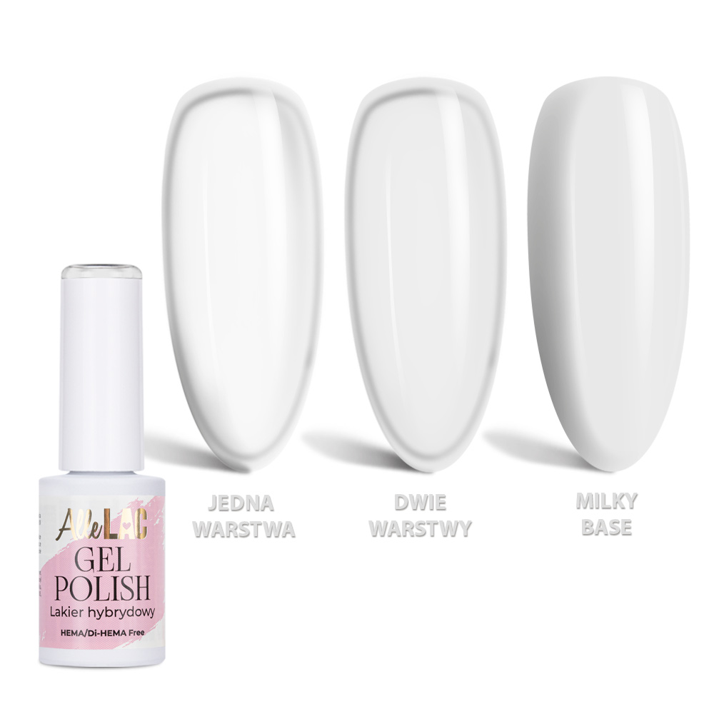 Lakier LED UV Gel Polish Whites W8 Milky White Allelac HEMA Di-HEMA Free 6g 1.jpg